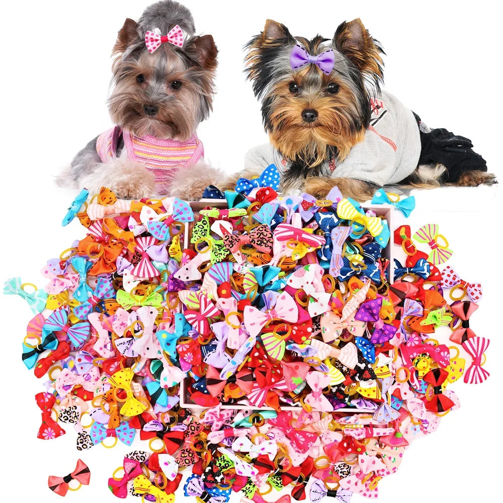 Cute Dog Hair Bows – Handmade Puppy Accessories (Set of 10/20/30)
