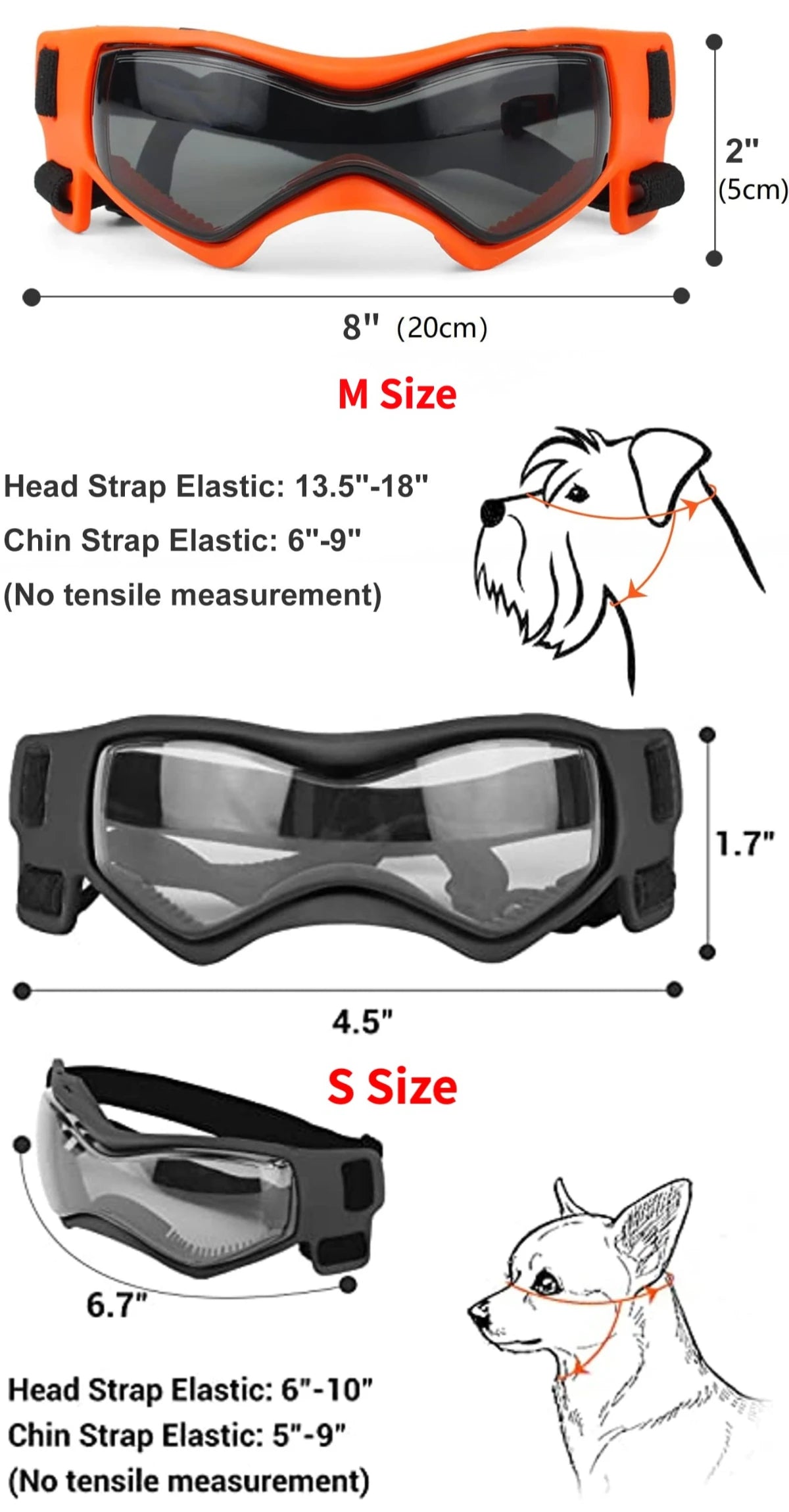 Dog Sunglasses – UV Protection Goggles for Small & Medium Dogs (S/M)