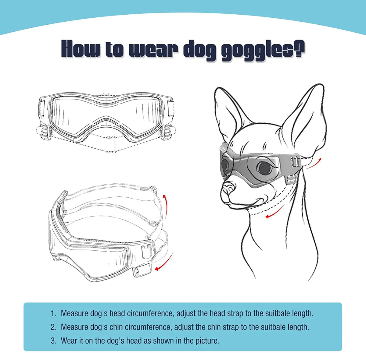 Dog Sunglasses – UV Protection Goggles for Small & Medium Dogs (S/M)