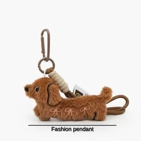 Cute Dachshund Dog Charm – Keychain, Bag Pendant & Pin Accessory