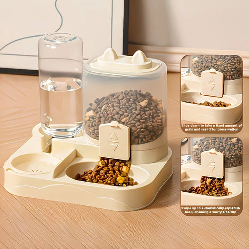 2-in-1 Pet Feeder & Water Dispenser — Dry/Wet Separation, Travel-Friendly