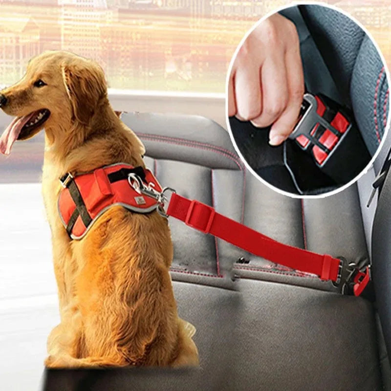 Dog Car Safety Belt – Adjustable Harness for Safe Travel