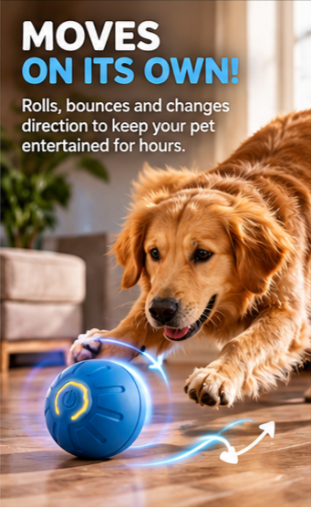 Smart Electric Bouncing Ball — Interactive Toy for Dogs & Cats